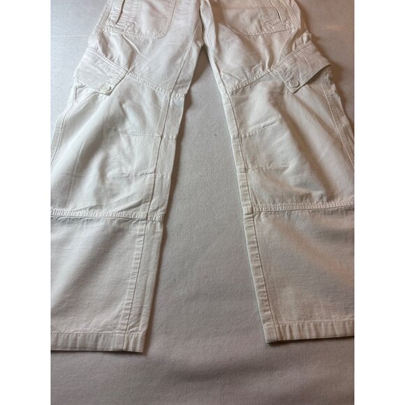 Billy Blues Womens White Cargo Pants Size 4 With Multiple Pockets & Belt Loops - Picture 4 of 14
